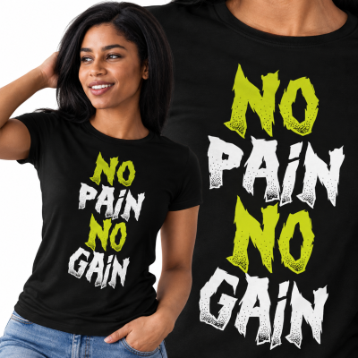 KOSZULKA DAMSKA NA SIŁOWNIĘ NO PAIN NO GAIN 6